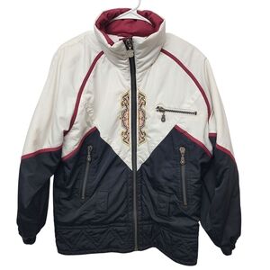 Kaelin Womens Stylish White and Black Jacket with Embroidery Size 8‎